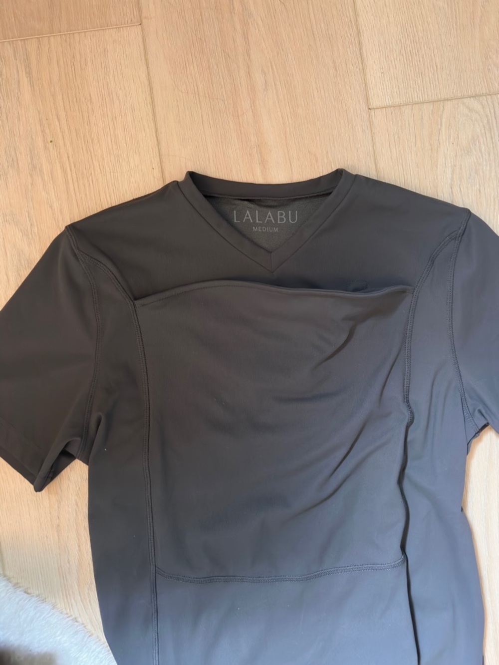 LALABU Men's Dark Gray V-Neck Baby